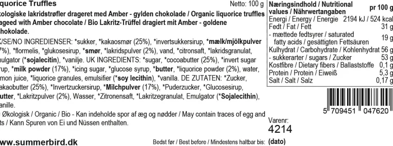 Amber lakrids trøfler Summerbird