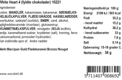 Blå Hjerte gaveæske med 4 chokolader