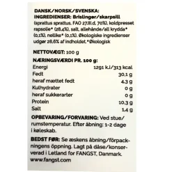 Brisling (tørret og let-saltet) i koldpresset rapsolie - Fangst