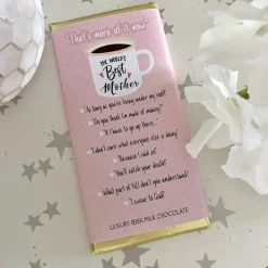 Budskabs chokolade: "THE WORLDS Best Mother"