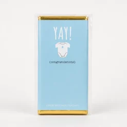 Budskabs chokolade: "YAY! Congratulations" (blå)