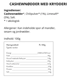 Chili og lime cashewnødder - Guru snack