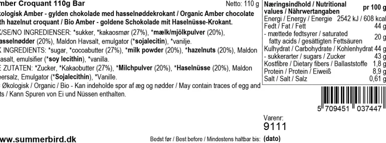 Chokoladeplade, Amber Croquant, Summerbird