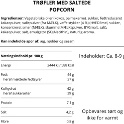Chokoladetrøffel m. saltede popcorn (enkeltindpakket)
