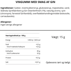 Cocktail vingummi med GIN fra SWEEDS (Flowpack)