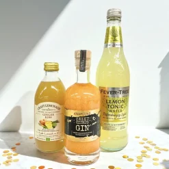 Drinkpakke - m. Knaplund Guld glimmer gin, lemonade & tonic