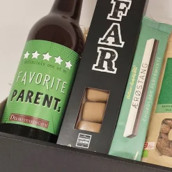 Gavekasse til fars dag med øl og delikatesser