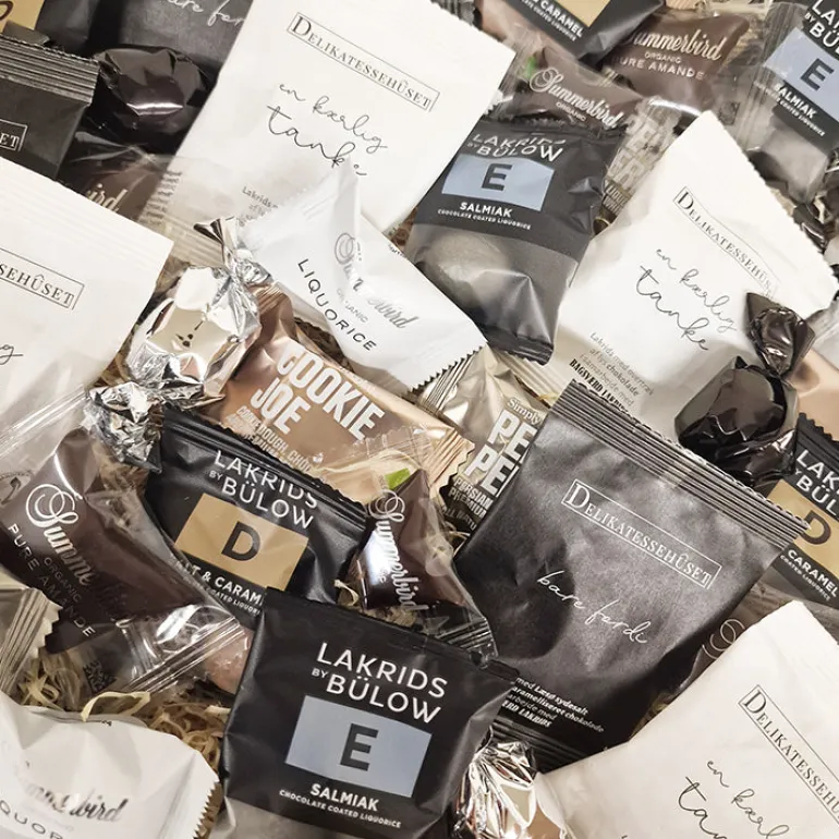 Gavekurv - delevenlig gavekurv med lakrids og chokolade