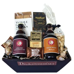 Gavekurv - øl-kurv med lakrids og chokolade
