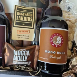 Gavekurv - øl-kurv med lakrids og chokolade