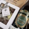 Gavekurv med rødvin og chokolade
