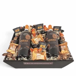 Gavekurv - med to flasker italiensk rødvin og luksus chokolade