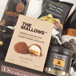 Gavekurv - med to fl. rødvin og søde danske lækkerier