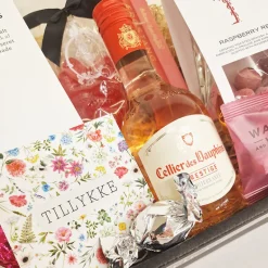 Gavekurv - ønsk tillykke med Rosévin og lækkerier