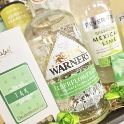 Gavekurv - 'TAK' gave med Gin, Tonic og krydrede delikatesser