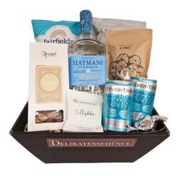 Gavekurv 'Tillykke' med London Dry Gin, tonic og snacks