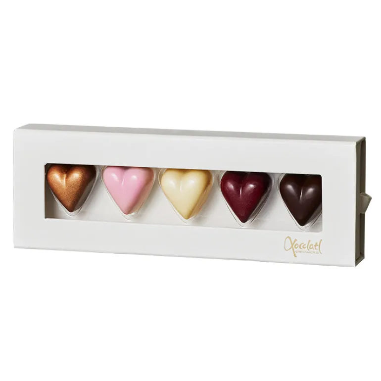 Gaveæske med chokoladehjerter fra Xocolatl
