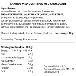 Gaveæske med lakrids med chokoladeovertræk fra Bagsværd Lakrids