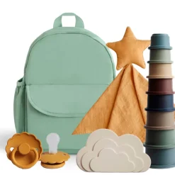 Gave til babyshower - Baby Backpack Green with the essentials