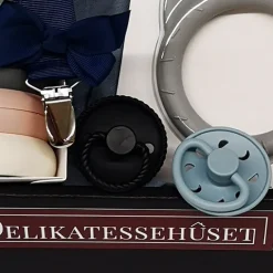 Gave til Babyshower - gavekurv m. sut, nussebamse og legetøj
