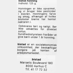 Honning (125 gram) - Dansk BISTAD honning fra Aarhus