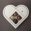 Hvid hjerte gaveæske med 4 chokolader