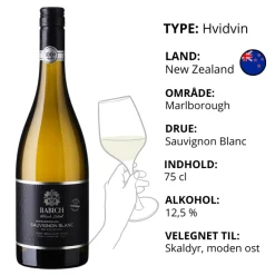 Hvidvin, Babich Black Label Sauvignon Blanc Marlborough (New Zealand)