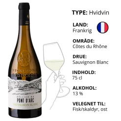 Hvidvin, Cellier du Pont d'Arc - Sauvignon Blanc (Frankrig)