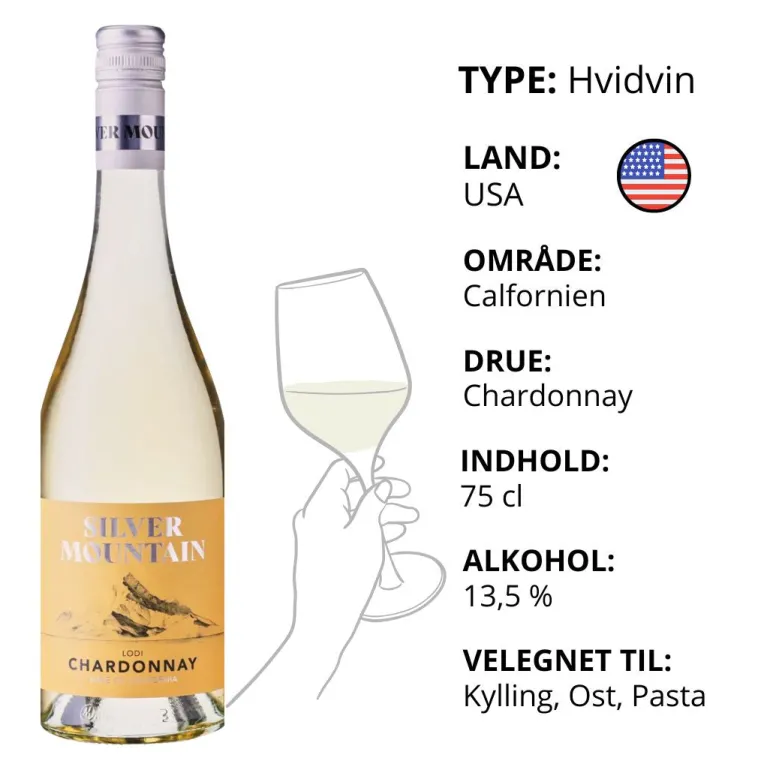 Hvidvin, Silver Mountain - Chardonnay (USA)