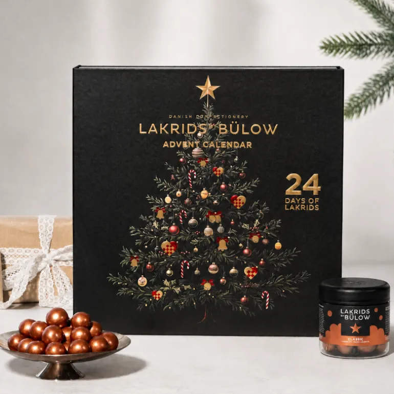 Julekalender Lakrids by Bülow 2026 inkl. gratis Classic lakrids (værdi 99,-)
