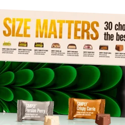 Julekalender med chokolade 'Size matters' - Simply Chocolate