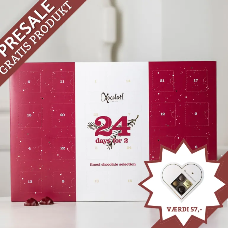 Julekalender med fyldt chokolade (2 pers.) fra Xocolatl
