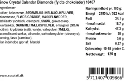 Julekalender med små fyldte chokolader fra Xocolatl