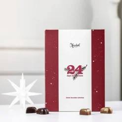 Julekalender med små fyldte chokolader fra Xocolatl