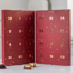 Julekalender med små fyldte chokolader fra Xocolatl