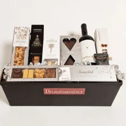 Julekurv - elegant julehilsen med rødvin og chokolade