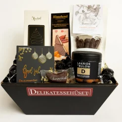Julekurv - smuk gavekurv med danske luksuslækkerier