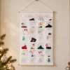 Klassisk stofjulekalender til ophæng med chokolade