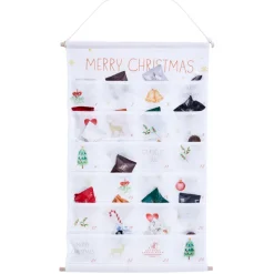Klassisk stofjulekalender til ophæng med chokolade
