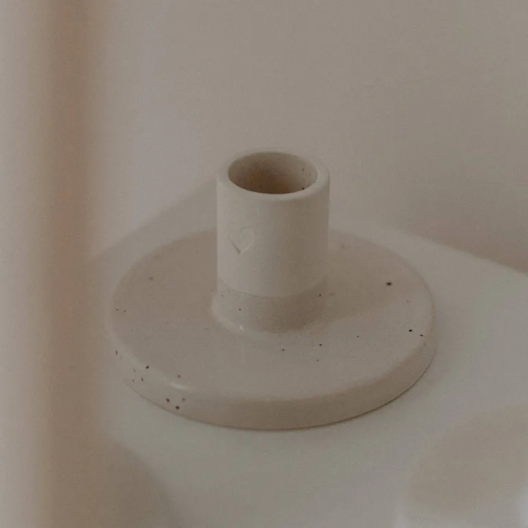 Lysestage 🖤 | Keramik | 4,5 cm høj
