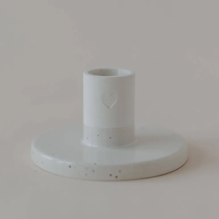 Lysestage 🖤 | Keramik | 4,5 cm høj