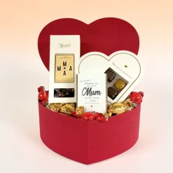 Mors Dag Gavehjerte - med lækker dansk chokolade og blomsterfrø