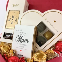 Mors Dag Gavehjerte - med lækker dansk chokolade og blomsterfrø