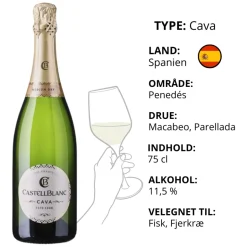 Mousserende, CastellBlanc - Cava Medium Dry (Spanien)