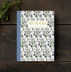 Noteshæfte | Blå blomstermønster
