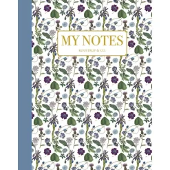 Noteshæfte | Blå blomstermønster