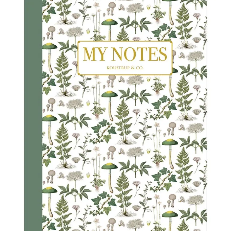 Noteshæfte | Grønt blomstermønster