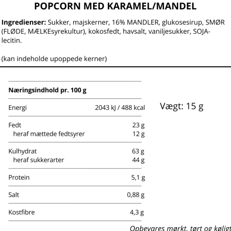 Popcorn med Mandel & Karamel, No Crap Flowpack