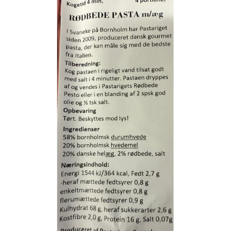 Rødbede Pasta, Pastariget Bornholm