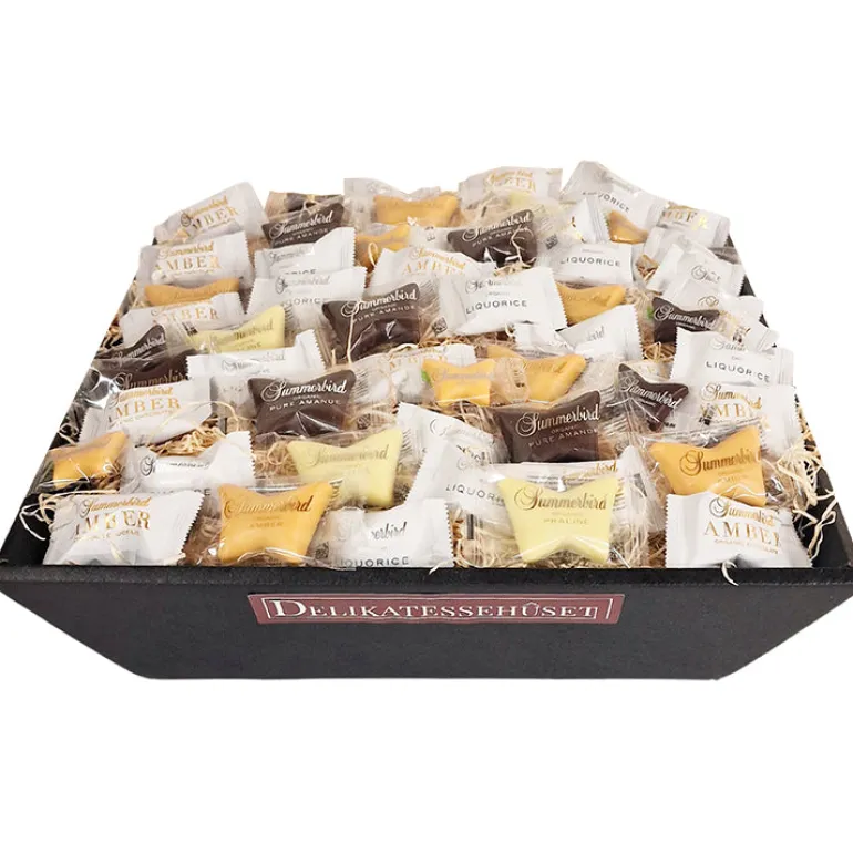 Stor gavekurv med økologiske chokolader fra Summerbird Organic